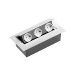 Удлинитель врезной в стол GTV 3xSCHUCKO без кабеля серебряный AE-PB03GS-53