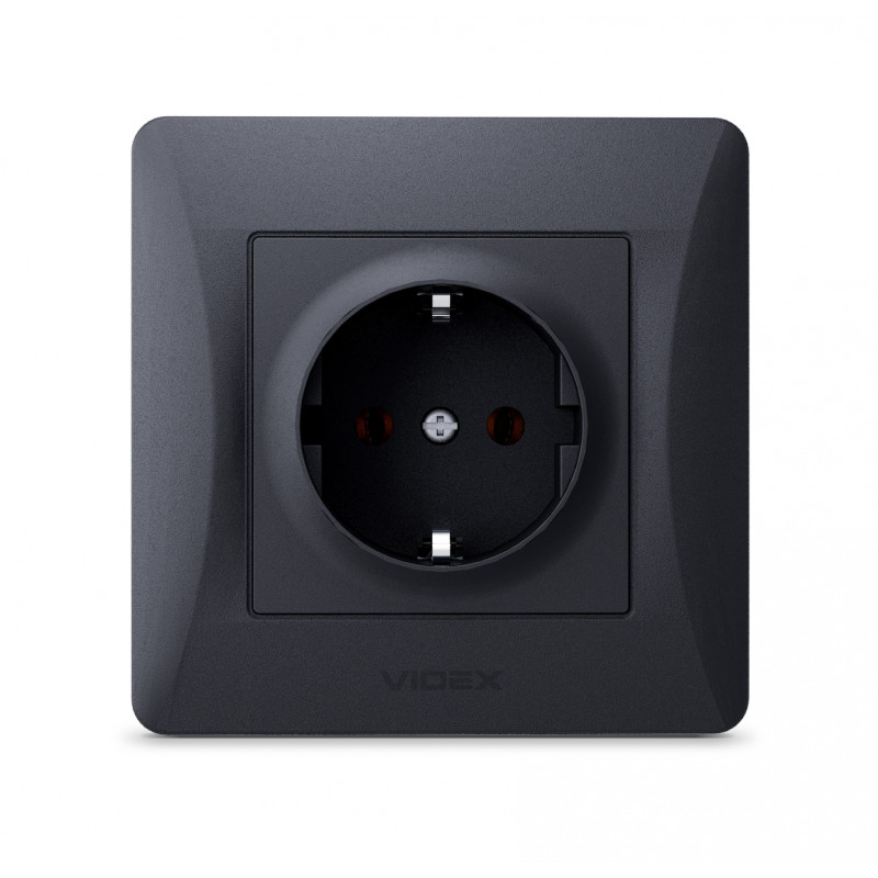 Розетка одинарна з/з VIDEX Binera графіт (VF-BNSK1G-BG)