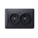 Розетка двомісна б/з VIDEX Binera графіт (VF-BNSK2-BG)