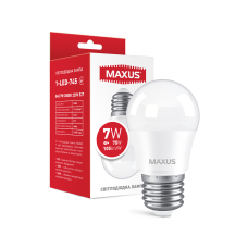 Светодиодная лампочка MAXUS G45 7W 3000K 220V E27 шар 1-LED-745