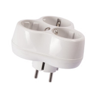 Разветвитель LUXEL 1008 3 гнезда с заземлением белый