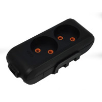 Колодка VIKO 2 гнезда без заземления черная Multi-Let 90132200