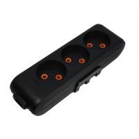 Колодка VIKO 3 гнезда без заземления черная Multi-Let 90132300