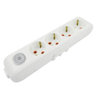 Колодка VIKO 4 гнезда с заземленнием и кнопкой белая Multi-Let 90118400