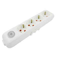 Колодка VIKO 4 гнезда с заземленнием и кнопкой белая Multi-Let 90118400