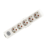 Колодка VIKO 5 гнезд с заземленнием с кнопкой белая Multi-Let 90118500