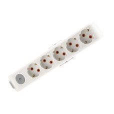 Колодка VIKO 5 гнезд с заземленнием с кнопкой белая Multi-Let 90118500