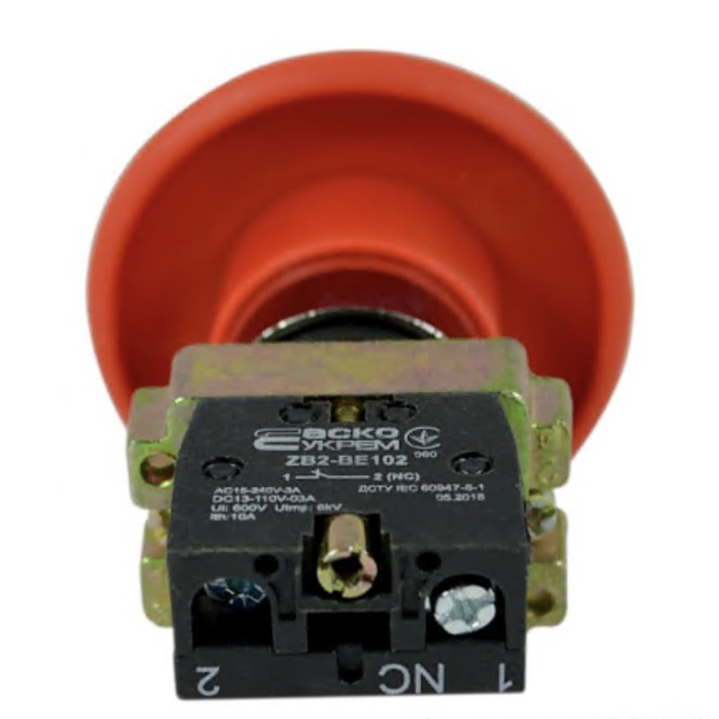 Кнопка "Стоп" АСКО-УКРЕМ XB2-BR42 красная "грибок" A0140010015