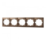 Рамка пятиместная горизонтальная MIRA светло-коричневый перламутр 701-3100-150