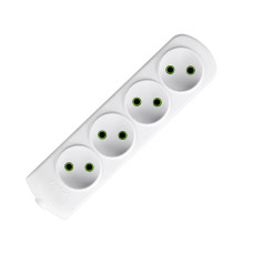 Колодка LEZARD 4 входа без заземления белая 721-0400-403