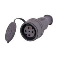 Силовая розетка переносная LEZARD штепсельный разъем IP44 3Р+ Е 32А 380V Каучук 332-0100-0203