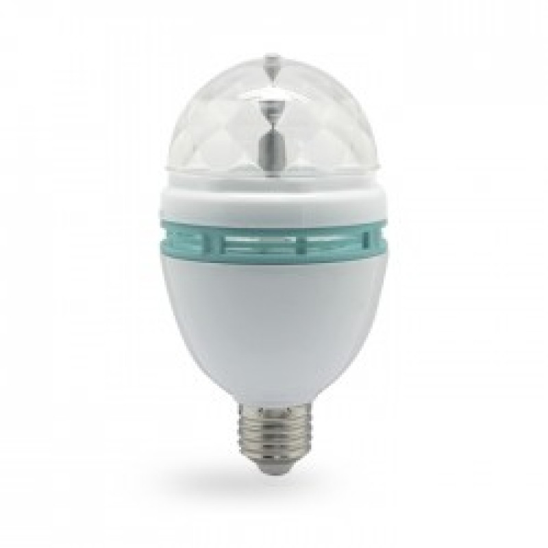 Светодиодная лампа Feron LB-800 230V 3W E27 3leds RGB 78х150mm disco lamp 25447