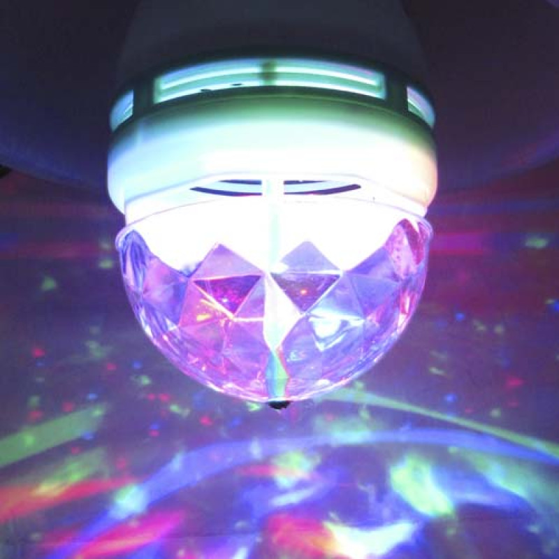 Светодиодная лампа Feron LB-800 230V 3W E27 3leds RGB 78х150mm disco lamp 25447