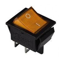 Переключатель АСКО-УКРЕМ KCD2-201N YL/B 1-клавишный желтый с подсветкой A0140040103