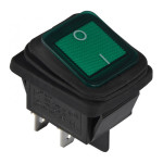 Переключатель АСКО-УКРЕМ KCD2-201WN GR/B 1-клавишный с защитой зеленый A0140040115