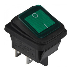 Переключатель АСКО-УКРЕМ KCD2-201WN GR/B 1-клавишный с защитой зеленый A0140040115