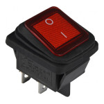 Переключатель АСКО-УКРЕМ KCD2-201WN R/B 1-клавишный с защитой красный с подсветкой A0140040114