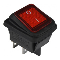 Переключатель АСКО-УКРЕМ KCD2-201WN R/B 1-клавишный с защитой красный с подсветкой A0140040114