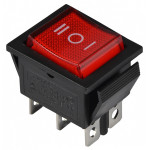 Переключатель АСКО-УКРЕМ KCD2-203N R/B 1-клавишный красный опрокидывающийся с подсветкой A0140040107