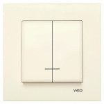 Выключатель двухклавишный с подсветкой VIKO Karre крем 90960150