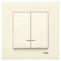 Выключатель двухклавишный с подсветкой VIKO Karre крем 90960150