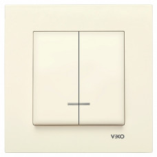Выключатель двухклавишный с подсветкой VIKO Karre крем 90960150