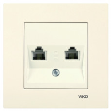 Розетка телефонная двойная VIKO Karre крем 90960133