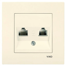 Розетка телефонная и компьютерная VIKO Karre крем 90960135
