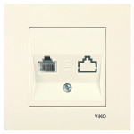 Розетка компьютерная VIKO Karre крем 90960132