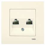 Розетка компьютерная двойная VIKO Karre крем 90960134