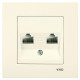 Розетка компьютерная двойная VIKO Karre крем 90960134