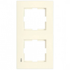 Рамка двойная вертикальная VIKO Karre крем 90960231