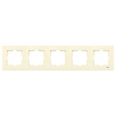 Рамка пятерная горизонтальная VIKO Karre крем 90960214