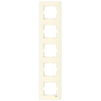 Рамка пятерная вертикальная VIKO Karre крем 90960234
