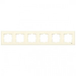 Рамка шестерная горизонтальная VIKO Karre крем 90960235