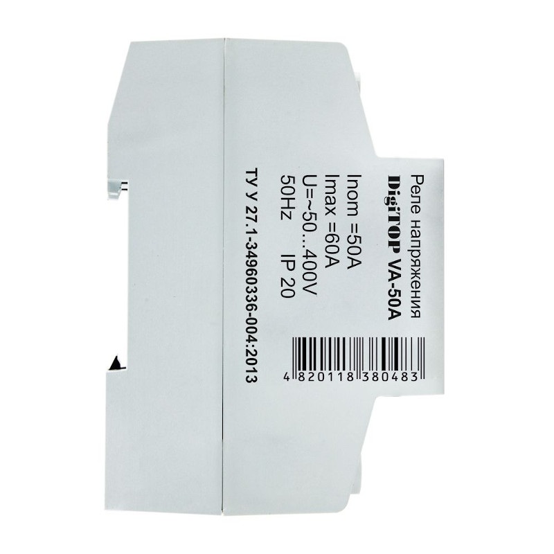 Реле напряжения DigiTOP на DIN-рейку VA-50A (50A-60A) с контролем тока