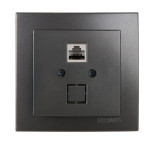 Розетка компьютерная CAT5e NILSON Touran Антрацит 24161044