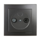 Розетка TV-SAT прохідна NILSON Touran Антрацит 24161036