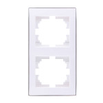 Рамка двойная вертикальная RAIN белый хром 703-0225-152