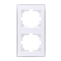 Рамка двойная вертикальная RAIN белый хром 703-0225-152