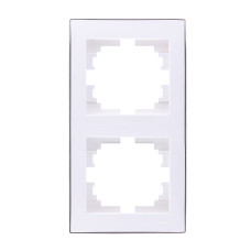 Рамка двойная вертикальная RAIN белый хром 703-0225-152