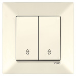 Выключатель двухклавишный проходной VIKO Meridian крем 90970217-WH