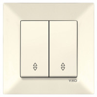 Выключатель двухклавишный проходной VIKO Meridian крем 90970217-WH
