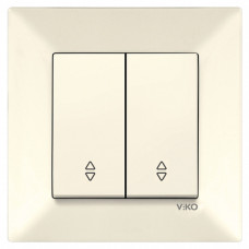 Выключатель двухклавишный проходной VIKO Meridian крем 90970217-WH