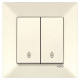Выключатель двухклавишный проходной VIKO Meridian крем 90970217-WH