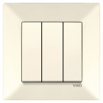 Выключатель трехклавишный VIKO Meridian крем 90970268-WH