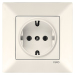 Розетка одинарная с/з VIKO Meridian крем 90970208-WH