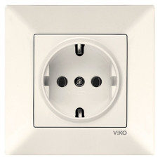 Розетка одинарная с/з VIKO Meridian крем 90970208-WH