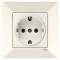 Розетка одинарная с/з VIKO Meridian крем 90970208-WH