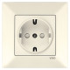 Розетка одинарна з/з і шторкою VIKO Meridian крем 90970242-WH